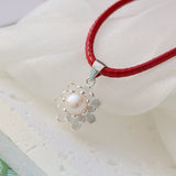925 Silver Pendant Natural Freshwater Pearl Petal Pendant Lady Jewelry Gift