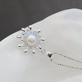 925 Silver Pendant Natural Freshwater Pearl Petal Pendant