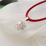 925 Silver Pendant Natural Freshwater Pearl Petal Pendant Lady Jewelry Gift