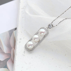 925 Silver Pendant Natural Pearl Lady Jewelry Gift