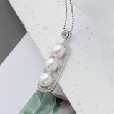 925 Silver Pendant Natural Pearl Lady Jewelry Gift