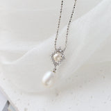 925 Silver Pendant Natural Freshwater Pearl Rhomb Pendant Lady Jewelry Gift