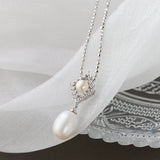 925 Silver Pendant Natural Freshwater Pearl Rhomb Pendant Lady Jewelry Gift
