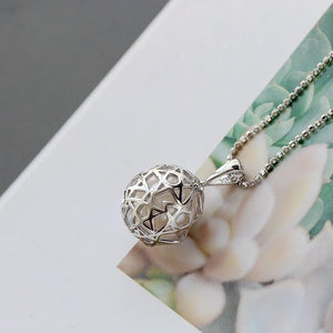 925 Silver Pendant Natural Freshwater Pearl Inlay Women Jewelry Gift