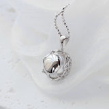 925 Silver Pendant Natural Freshwater Pearl Inlay Women Jewelry Gift