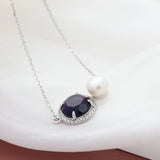 925 Silver Pendant Freshwater Pearl Necklace Gift