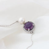 925 Silver Pendant Freshwater Pearl Necklace Gift