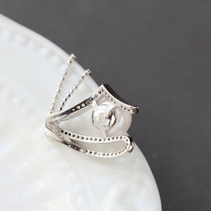 925 Silver Pendant Inlaid Freshwater Pearl Geometry Fine Jewelry