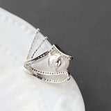 925 Silver Pendant Inlaid Freshwater Pearl Geometry Fine Jewelry