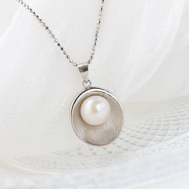 925 Silver Pendant Natural Freshwater Pearl Lady Pendants
