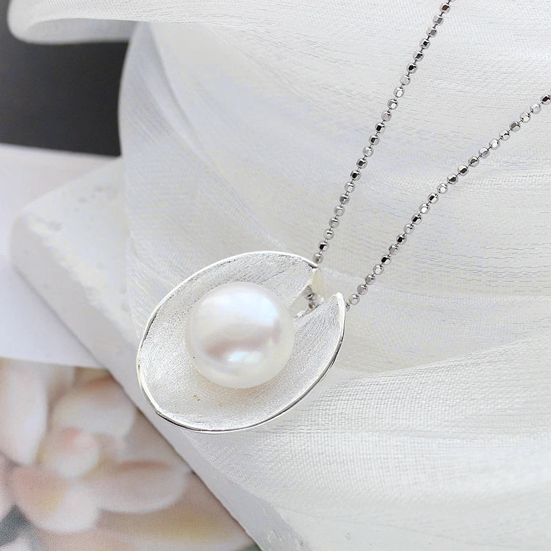 925 Silver Pendant Inlaid Freshwater Pearl Lady Pendants