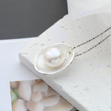 925 Silver Pendant Inlaid Freshwater Pearl Lady Pendants