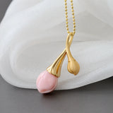 925 Silver Pendant Natural Queen Conch 18K Plated Fine Lady Jewelry