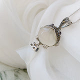 925 Silver Pendant Natural Chalcedony Fish Pendant Lady Jewelry
