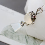 925 Silver Pendant Natural Chalcedony Fish Pendant Lady Jewelry