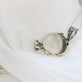 925 Silver Pendant Natural Chalcedony Fish Pendant Lady Jewelry