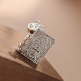 925 Silver Pendant Jesus Biblical Can Be Opened Books Retro Style Gift