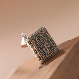 925 Silver Pendant Jesus Biblical Can Be Opened Books Retro Style Gift