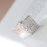 925 Silver Pendant Jesus Biblical Can Be Opened Books Retro Style Gift