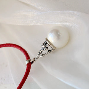 925 Silver Pearl Inlaid Pendant Charm Women's Jewelry Gift