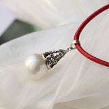 925 Silver Pearl Inlaid Pendant Charm Women's Jewelry Gift