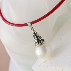 925 Silver Pearl Inlaid Pendant Charm Women's Jewelry Gift