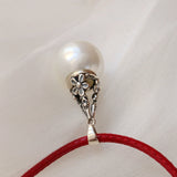 925 Silver Pearl Inlaid Pendant Charm Women's Jewelry Gift