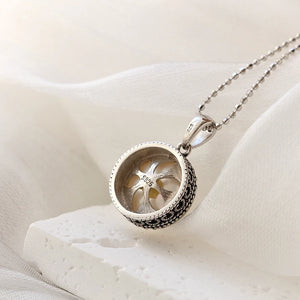 925 Silver Pendant Natural Freshwater Pearl Retro Style Women Pendant
