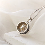 925 Silver Pendant Natural Freshwater Pearl Retro Style Women Pendant