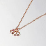 925 Silver Pink Fan Necklace for Women