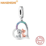 925 Silver Prince Princess Cat Heart Charm Beads for Bracelet Necklace