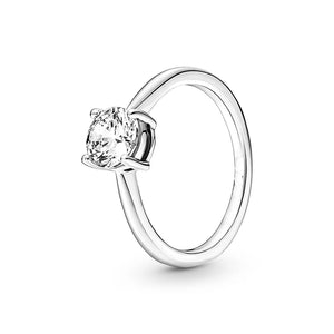 925 Silver Princess Tiara Crown CZ Ring Heart Love Sparkle