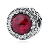 925 Sterling Silver Colorful CZ Glass Stopper Lock Clip Beads