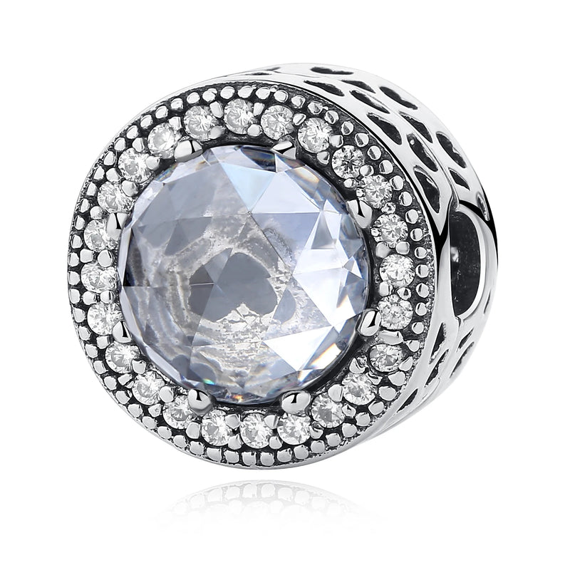 925 Sterling Silver Colorful CZ Glass Stopper Lock Clip Beads