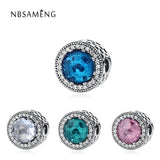925 Sterling Silver Colorful CZ Glass Stopper Lock Clip Beads