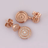 925 Silver Radiant Elegance Stud Earrings Women Gift DIY Jewelry