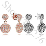 925 Silver Radiant Elegance Stud Earrings Women Gift DIY Jewelry