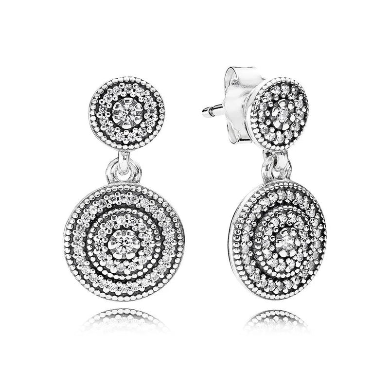 925 Silver Radiant Elegance Stud Earrings Women Gift DIY Jewelry