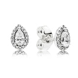 925 Silver Teardrops Stud Earrings Women Gift DIY Jewelry