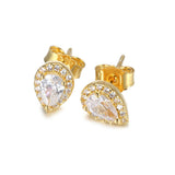 925 Silver Teardrops Stud Earrings Women Gift DIY Jewelry
