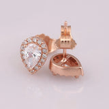 925 Silver Teardrops Stud Earrings Women Gift DIY Jewelry