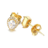 925 Silver Teardrops Stud Earrings Women Gift DIY Jewelry