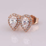 925 Silver Teardrops Stud Earrings For Women Gift DIY Jewelry