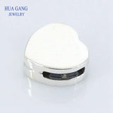 925 Sterling Silver Heart Clip Charm Beads for Bracelet DIY Jewelry