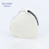 925 Sterling Silver Heart Clip Charm Beads for Bracelet DIY Jewelry