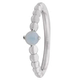 925 Silver Birthstone Crystal Beaded Ring for Women Lady Birthday Gift