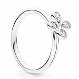 925 Sterling Silver Ring Wish Arrow Radiant Large Teardrop Lucky In Love Clover
