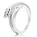 925 Sterling Silver Ring Wish Arrow Radiant Large Teardrop Lucky In Love Clover