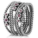 925 Silver Heart Locket Ring Entangled Beauty Crystal Women's Jewelry