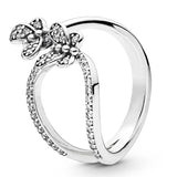 925 Silver Linked Hearts Tree Of Love Ring For Women
